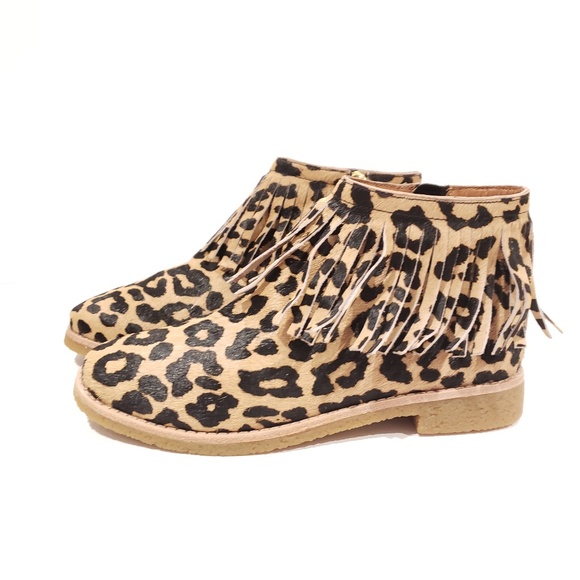 kate spade Shoes - Kate Spade leopard boots size 6.5 fringe